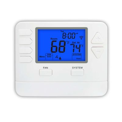 Riseem 2H/2C Heat Pump 7 Day Programmable Thermostat with Physical Dimensions 4.72" W X 3.85" H X 1.02" D
