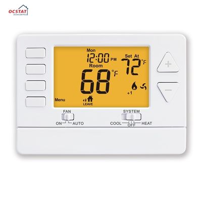 Physical Dimensions 5.43" W X 3.85" H X 1.14" D 7 Day Programmable Thermostat with Anti-Flammable ABS PC Material