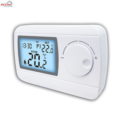 ABS Material RF Room Programmable Heating Thermostat Switchable Voltage 24-230V Connectivity RF Radio Frequency Compatible with HVAC Systems