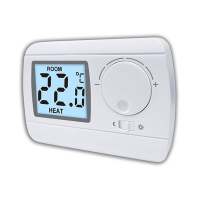 White Color Boiler Room Thermostat with Heat OFF Switch and Lighting Current Standby Current Less Than 7.2mA Providing Temperature Management