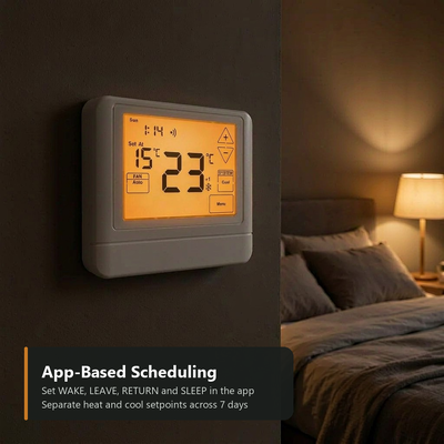 24V Control APP TUYA Smart Life Electronic Room Programmable 7 Day Thermostat With Physical Dimensions 120mm W 98mm H 27mm D Designed for Temperature Control