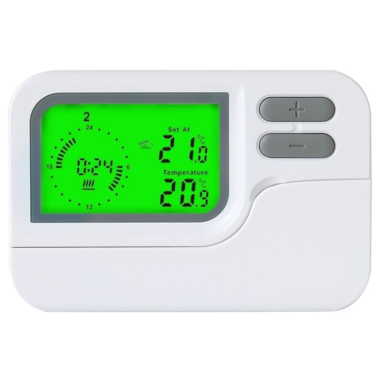 Adjustable Temperature Range 5°C to 35°C Boiler Room 7 Day Thermostat White Color Featuring Standby Current Lighting Current Less Than 3mA