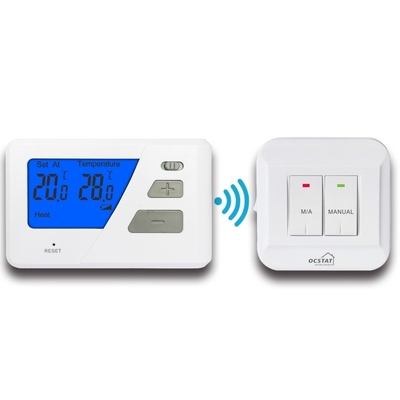 Riseem Blue Backlight RF Digital Non Programmable Thermostat cho nồi hơi với chỉ số thấp