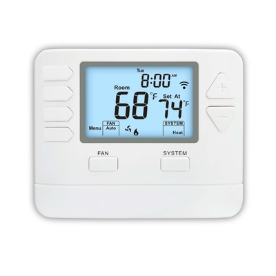 Riseem điều hòa không khí thông minh WIFI kỹ thuật số có thể lập trình Alexa Nhà nhiệt điều hòa HVAC STN705W 24V ABS trắng