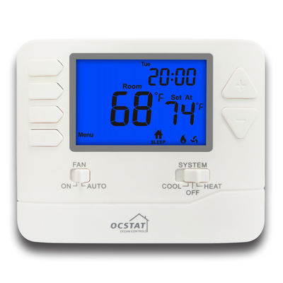 OCSTAT Tiết kiệm năng lượng 24V Bộ điều nhiệt kỹ thuật số phòng có thể lập trình có dây cho sưởi ấm / làm mát