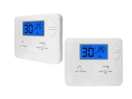 Bộ điều nhiệt phòng có dây bằng vật liệu ABS Riseem với độ chính xác ±1C và chế độ điều khiển Thủ công/Tự động