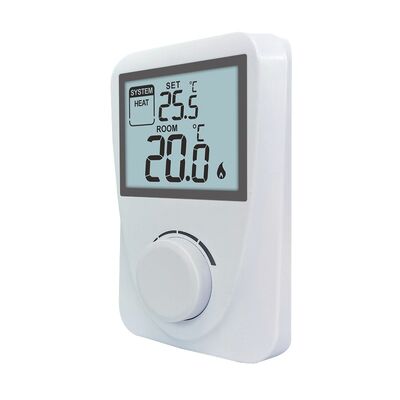 Hiển thị Phạm vi nhiệt độ từ 3°C đến 37°C trong 0,1°C gia tăng Thermostat phòng nồi hơi với điều khiển nhiệt độ và Phạm vi nhiệt độ điều chỉnh từ 5°C đến 35°C trong 0,5°C gia tăng