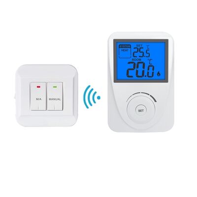 Thermostat sưởi ấm không có dây không thể lập trình phòng có tính năng hiện tại chờ hiện tại ánh sáng dưới 3mA và kích thước máy thu nhỏ 86 X 86 X 26 mm