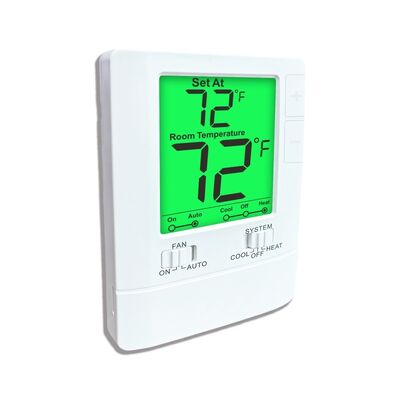 Chế độ vận hành quạt ON Bộ điều khiển nhiệt độ có dây Thermostat đơn giản có kích thước vật lý 86mm W 125mm H 27mm D Để tự động hóa và ổn định nhiệt độ