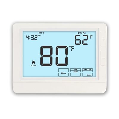 Khoảng nhiệt độ điều khiển từ 44°F đến 90°F. Bộ điều khiển nhiệt độ 7 ngày có thể lập trình được, một giai đoạn, có bơm nhiệt 1H1C, không có nhiệt phụ trợ hoặc khẩn cấp. Lý tưởng cho các hệ thống HVAC.