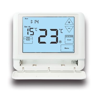 Digital HVAC Thermostat có thể lập trình Phòng điện tử 24V pin LCD Thermostat cung cấp Backlight Màu trắng xanh xanh lá cây và kiểm soát nhiệt độ 44 ° F đến 90 ° F 7 ° C đến 32 ° C cho các giải pháp khí hậu