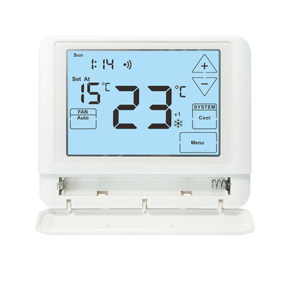 24V thermostat bơm nhiệt có dây có thể lập trình cung cấp 5 phút bảo vệ chậm máy nén được thiết kế cho lập lịch HVAC