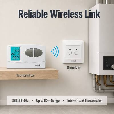 Máy thu 230VAC 50HZ Không dây RF programmabale nhiệt độ RF nồi hơi 7 ngày nhiệt độ có thể lập trình nhiệt độ không dây cho quản lý năng lượng