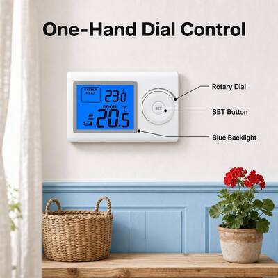 Riseem 230VAC Không - điều khiển nhiệt độ có thể lập trình Digital Heating Boiler Room Thermostat
