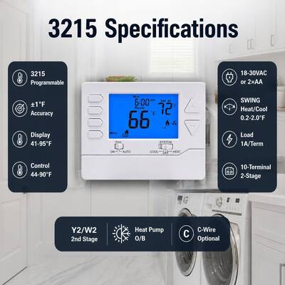 Riseem 2 Heat 2 Cool 24V Điều khiển nhiệt độ phòng điện tử có thể lập trình