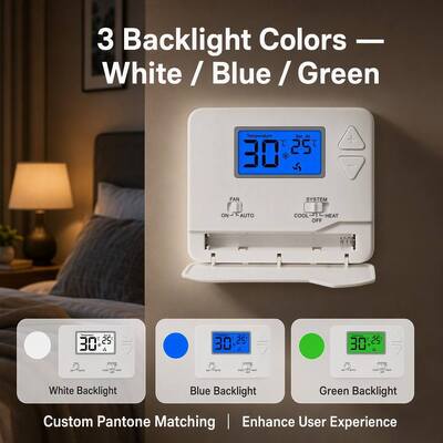 Bộ điều nhiệt phòng có dây điều khiển thủ công/tự động Miuputake với độ chính xác ±1C và nguồn pin