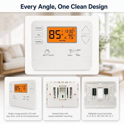 Miuputake Máy bơm nhiệt mạnh Thermostat điều chỉnh Thermostat 5-10A Amp 24v Hoặc pin Nguồn điện