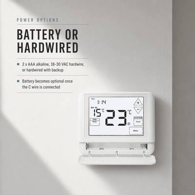 24V Pin - Pin 1 Nhiệt 1 Mát Có Dây Màn Hình Cảm Ứng Lập Trình 7 Ngày Cho Điều Khiển HVAC