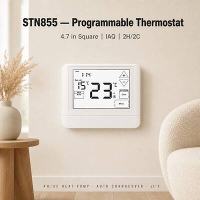 STN855 24V LCD Màn hình cảm ứng 7 ngày Bơm nhiệt Lập trình 2 Nhiệt Lạnh Bộ điều nhiệt EM NHIỆT