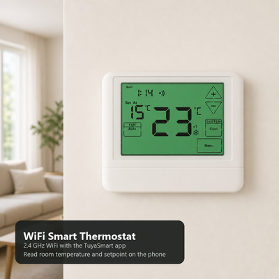 Bộ điều nhiệt thông minh Wi-Fi điện tử 2H 2C 24V 7 ngày Lập trình Phạm vi nhiệt độ 0°C đến 40°C Giải pháp quản lý nhiệt độ