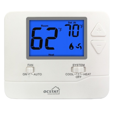 Riseem HVAC kỹ thuật số không có thể lập trình nhà nhiệt điều hòa đèn nền màu xanh LCD màn hình