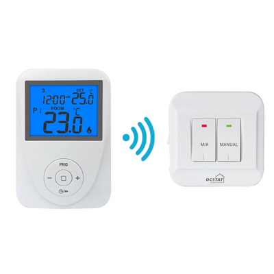 Riseem RF Digital Display Không dây sưởi ấm nhiệt điều hòa Màu trắng ABS vật liệu