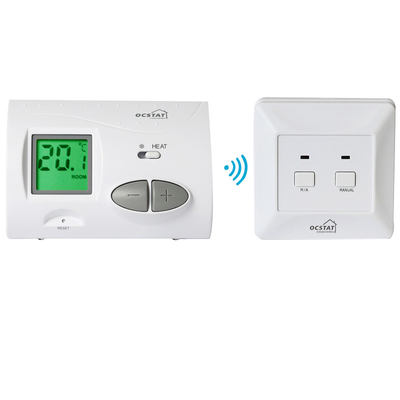 Riseem 868Mhz Màu trắng Điện tử nút lớn Điện tử nhà nhiệt để sưởi ấm sàn