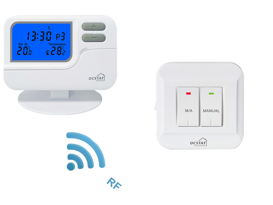 Riseem White Shell pin phòng kỹ thuật số có thể lập trình nhiệt điều hòa 7 ngày với hệ thống HVAC