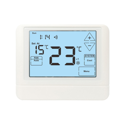 24,3 Wifi 7 ngày hoặc 5/1/1 Bộ điều nhiệt phòng có thể lập trình Độ chính xác ± 1 ° C Khóa bàn phím
